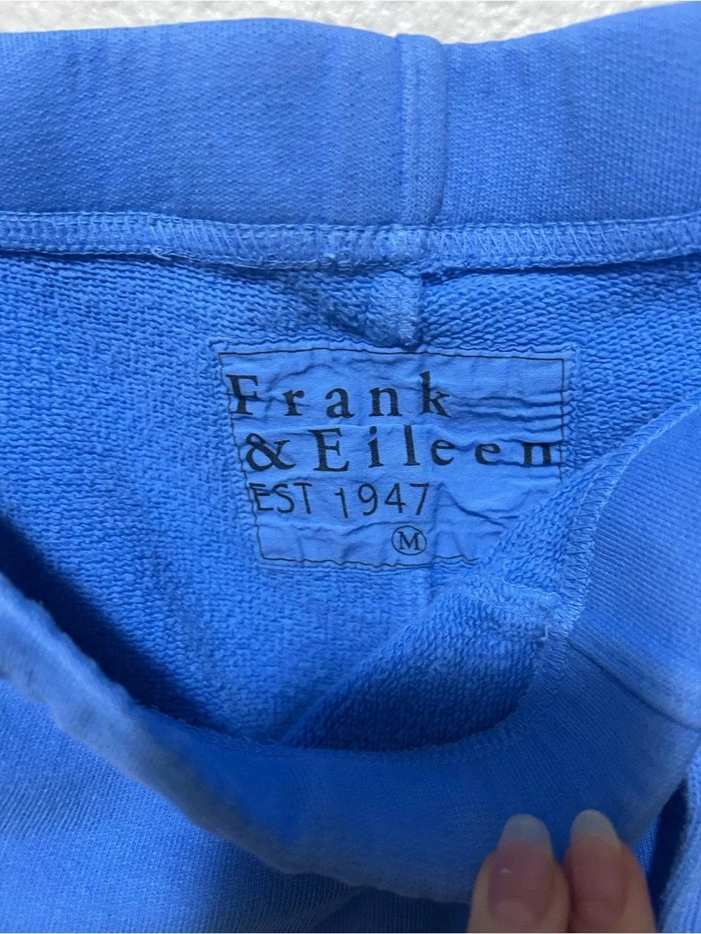 Frank & Eileen Catherine Favorite Cropped Sweatpants Bluebird Medium 100% Cotton - Picture 5 of 6